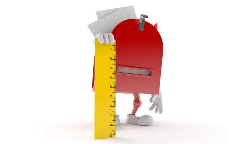 Mailbox character holding ruler