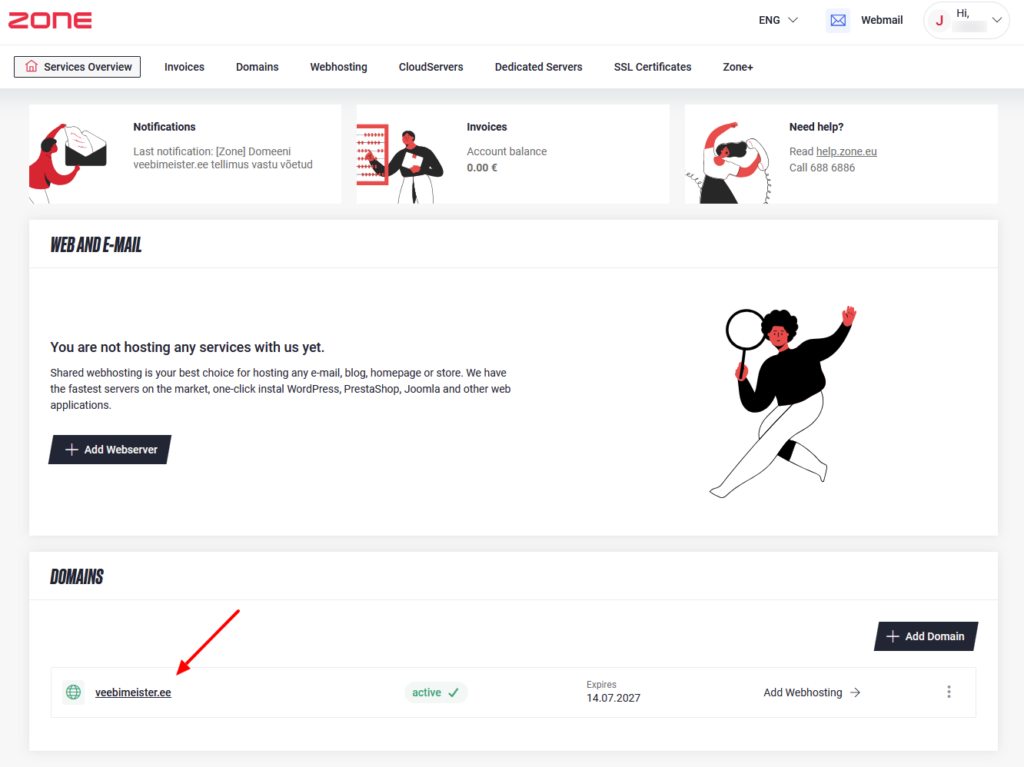 Changing DNS records in My Zone control panel