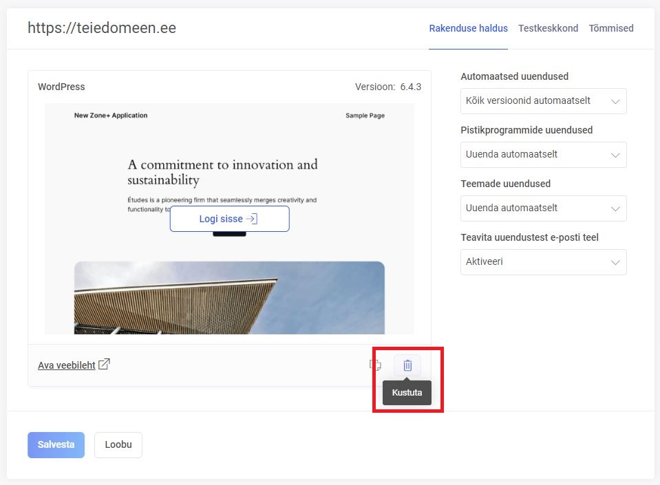 Eemalda Zone+ rakendus