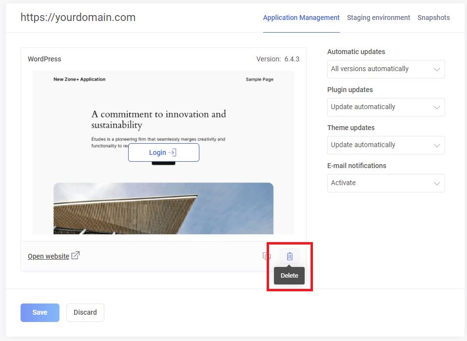 Remove zone application