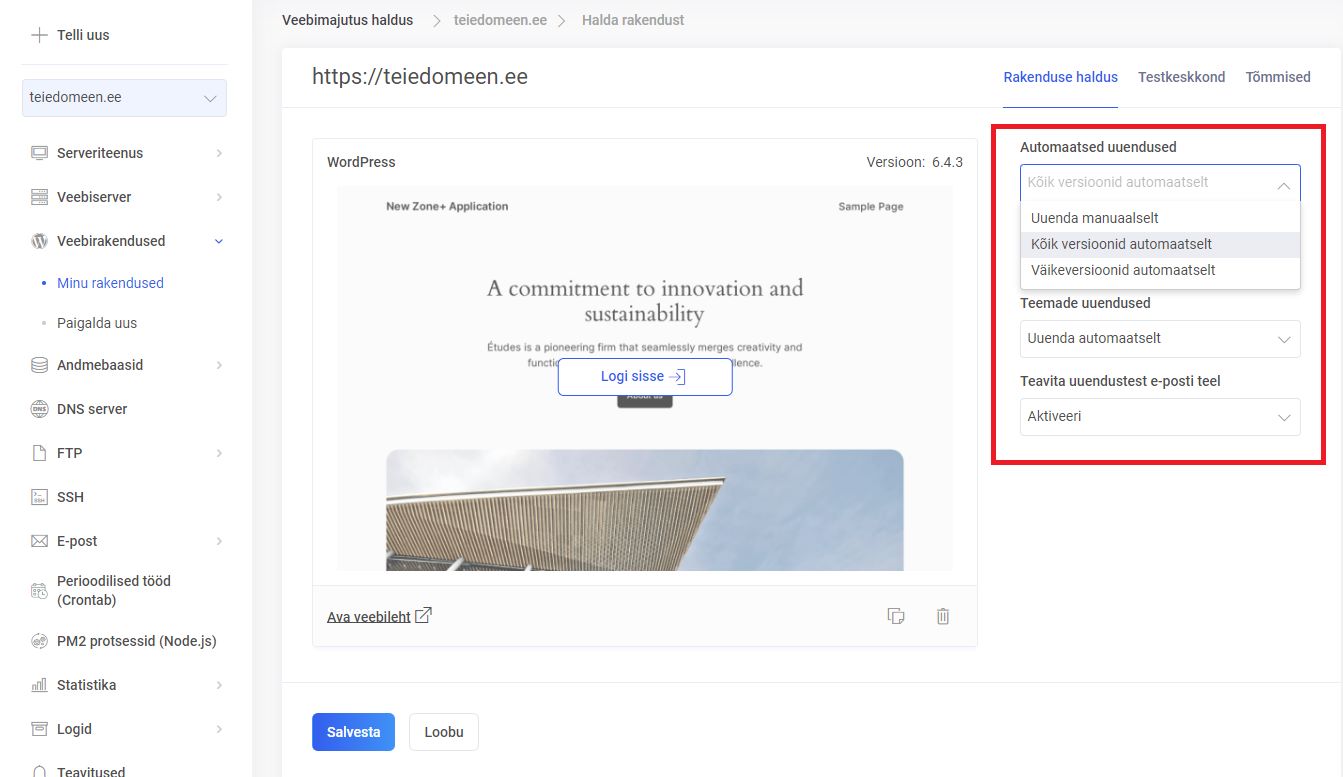 Zone+ automaatsed uuendused