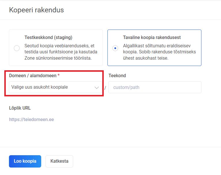 Zone+ rakenduse kopeerimine