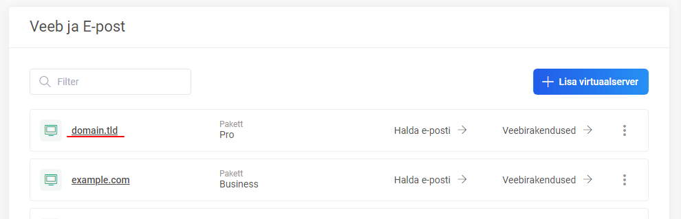 Halda virtuaalserverit